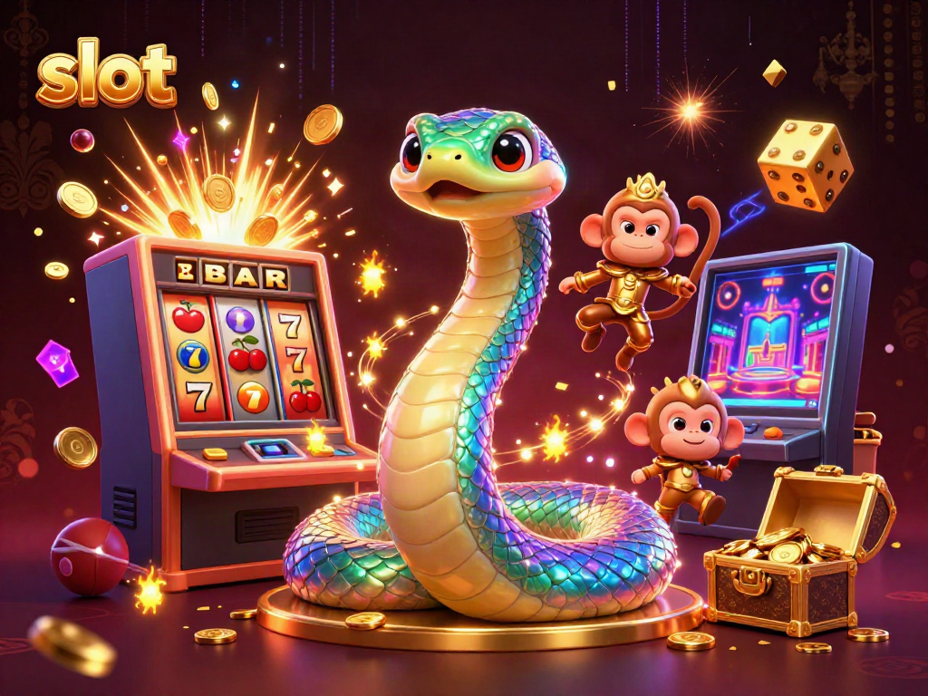 Permainan slot yang memikat dengan jackpot menggelegar dan simbol keberuntungan bersinar.