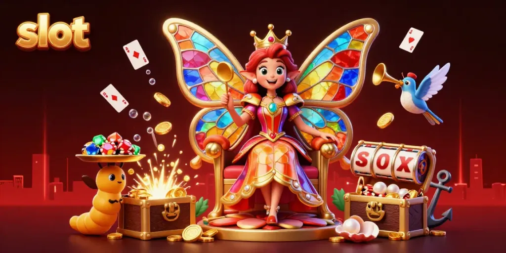 Aktifkan slot dengan keberuntungan dan simbol yang mempesona dalam ilustrasi kasino 3D.