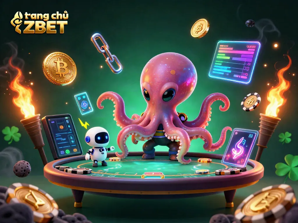 Engage with exciting games on trang chủ ZBET featuring a vibrant alien octopus and poker action.