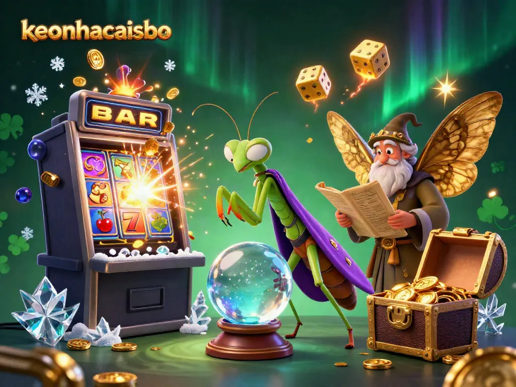 Engage with keonhacaisbo's vibrant casino scene showcasing characters predicting gambling outcomes amidst dynamic elements.