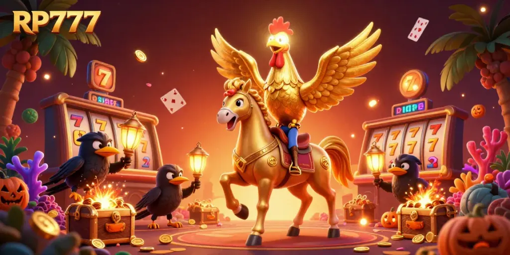 Experience thrilling gameplay with RP777 slots in a visually stunning casino setting.