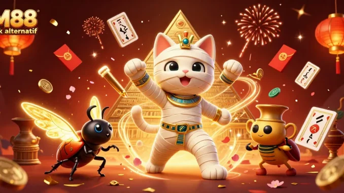 M88 link alternatif menarik dengan kucing mummy 3D yang beraksi dalam kasino piramida