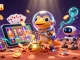 Experience exciting gambling with QS88 as a Martian gecko unveils a casino on Mars amidst glowing, vibrant elements.