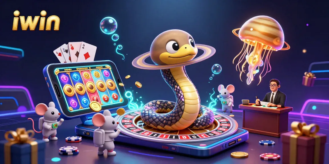 Experience thrilling wins with iwin in a vibrant cosmic casino scene featuring playful astronauts.