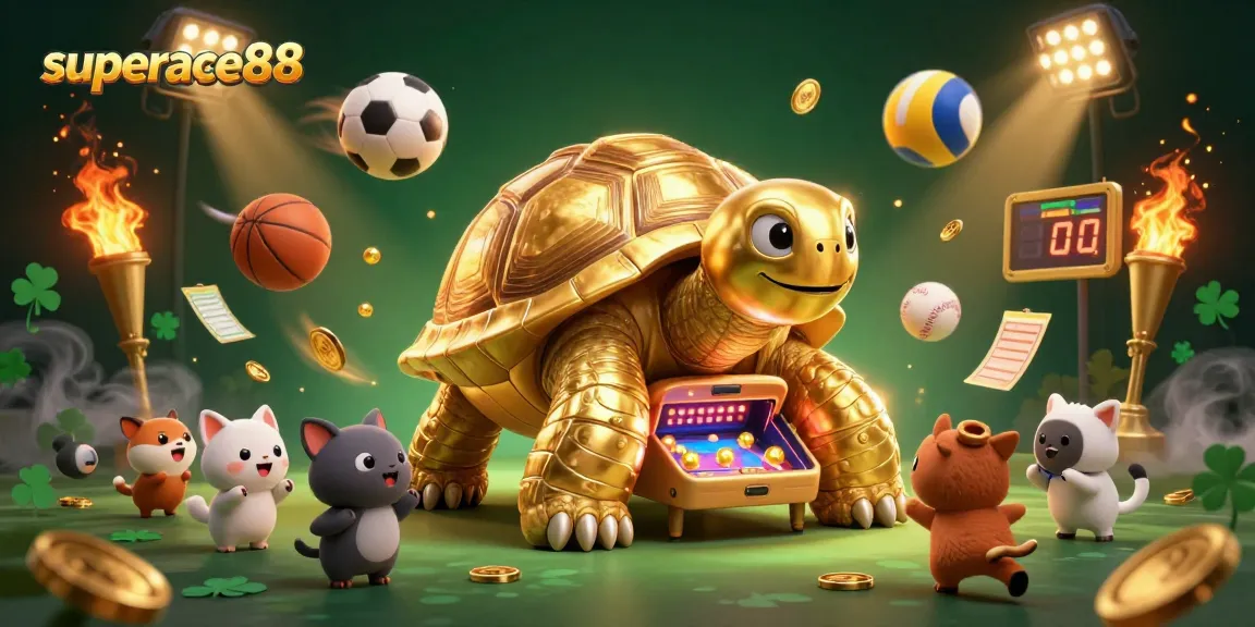 Experience thrilling gaming action at superace88 with a vibrant 3D illustration showcasing excitement in online casino gaming.