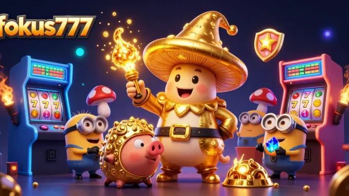 Engage with the magical world of fokus777 as a golden wizard transforms gaming into treasure-filled adventures.