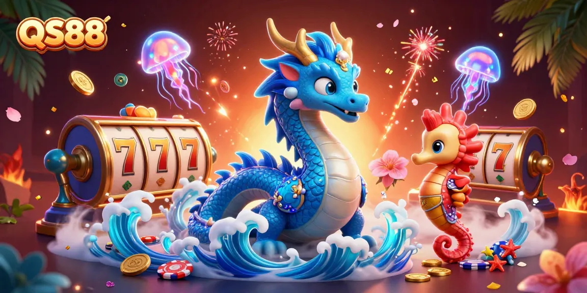Join the thrilling QS88 gaming adventure as a dragon and knight encounter dazzling slots!
