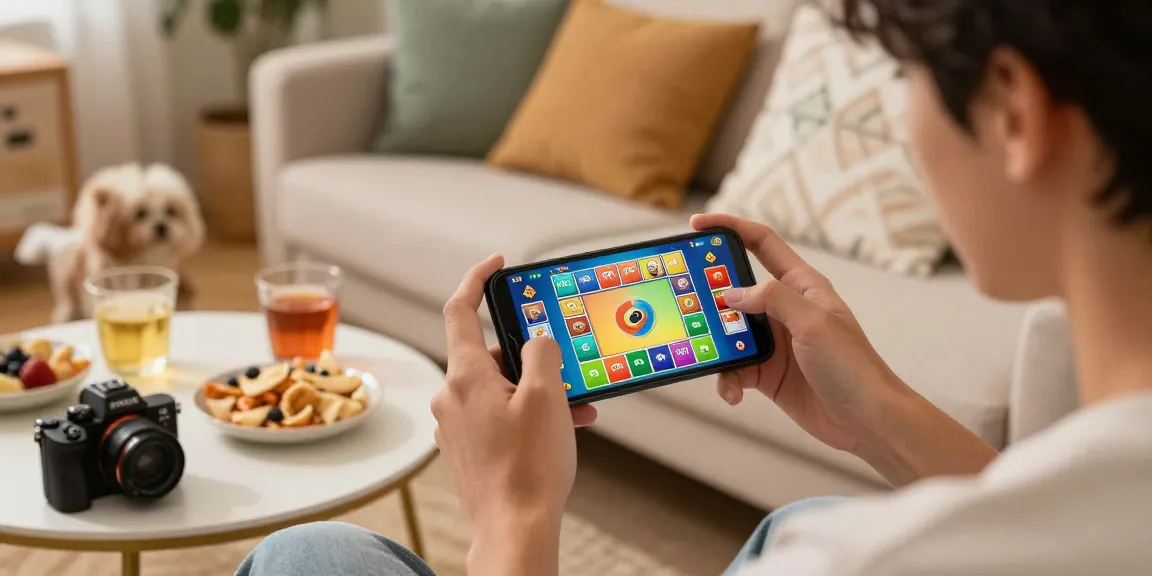 Latest APK download for Card Rummy mobile gaming in a cozy home setting.