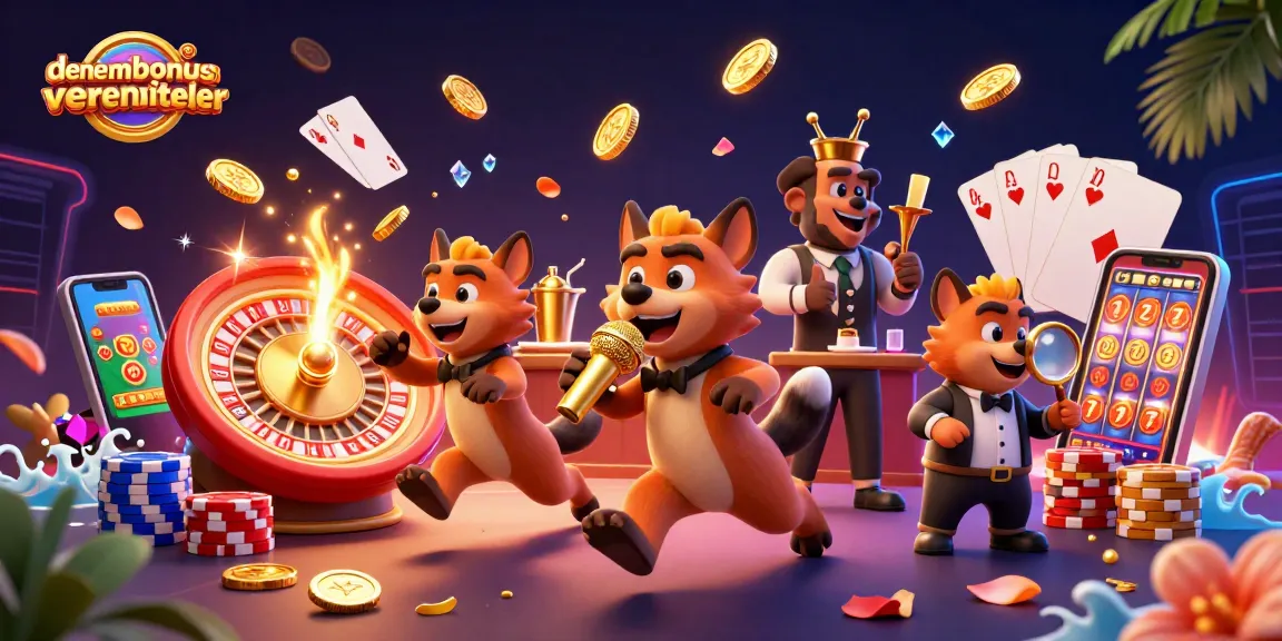 Experience a thrilling comedy casino scene featuring denemebonusuverensiteler's lively hyenas, golden coins, and vibrant elements.
