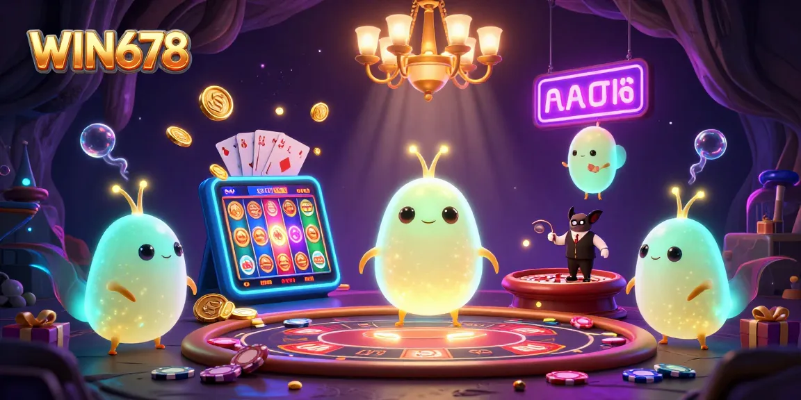 Engage in exciting gameplay at WIN678 casino with colorful slots, jackpot reels, and vibrant lights.