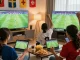 Pelota Libre live football streaming scene with fans enjoying matches.