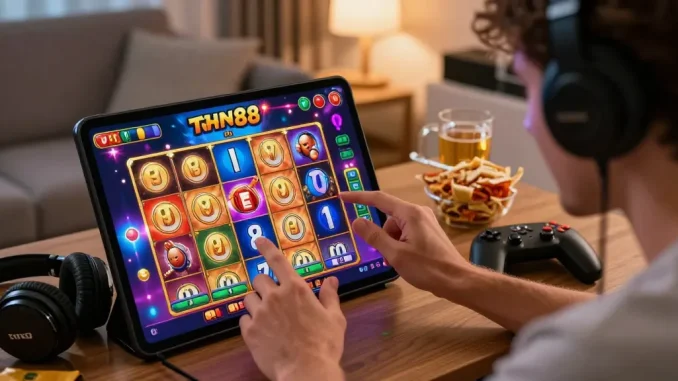 Pengguna aktif slot88 dalam suasana santai dengan aplikasi game slot di smartphone.