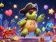 Engage with hitclub's vibrant animated scene featuring a pirate turtle, crab, and parrotfish amidst arcade game action.
