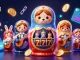 Engage with Game Bài Go88 through vibrant casino-themed 3D digital art featuring dynamic characters and crypto elements.