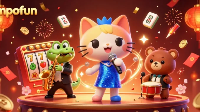 Experience winning with mpofun's vibrant casino scene featuring lucky slots and lively characters.
