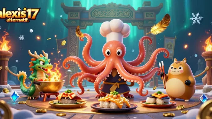 Menangkan peluang Anda di alexis17 alternatif, bersama chef sushi kartun dan kemenangan kasino menggiurkan.