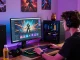 Immersive gaming atmosphere featuring sunwin gaming platform setup, showcasing vibrant digital environment.