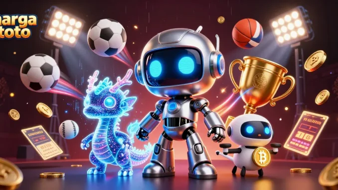 Experience harga toto with a vibrant 3D casino scene featuring dynamic sports betting elements.