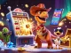 Z188 promotes exciting gameplay with a vibrant 3D illustration of a cowboy dinosaur, jackpot symbols, and dynamic casino elements.