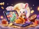 Join the excitement at 8xbet as the moon rabbit reveals poker chips while pounding mooncakes
