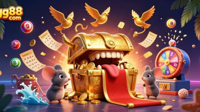 Experience exciting gameplay with gg88 com's dynamic lottery scene featuring colorful balls and prizes.