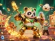 Experience thrilling action at winsortoto with a vibrant casino scene featuring a mech-suit golden panda.