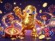 S666 đăng nhập with a golden golem and casino elements brings luck and excitement to players.